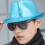 Glitrende pailletter Jazz Fedora Hat – Himmelblå 3