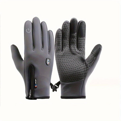 Unisex αντιανεμικά χειμερινά γάντια από πολυεστέρα με φερμουάρ 2