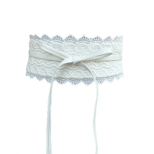 Cinto feminino de renda larga branco
