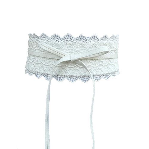 Damesriem met brede kanten taille, wit