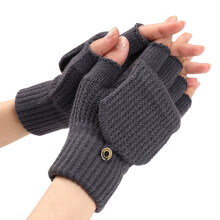 Mănuși termice tricotate convertibile, fără degete, unisex, mărime unică
