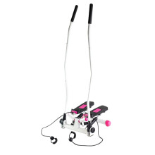 Stepper met beweegbare armen en touwen, roze-wit