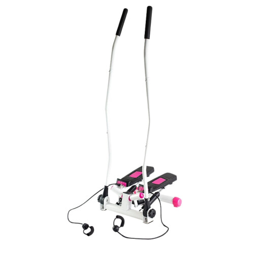 Stepper with Movable Arms and Ropes, Pink-White
