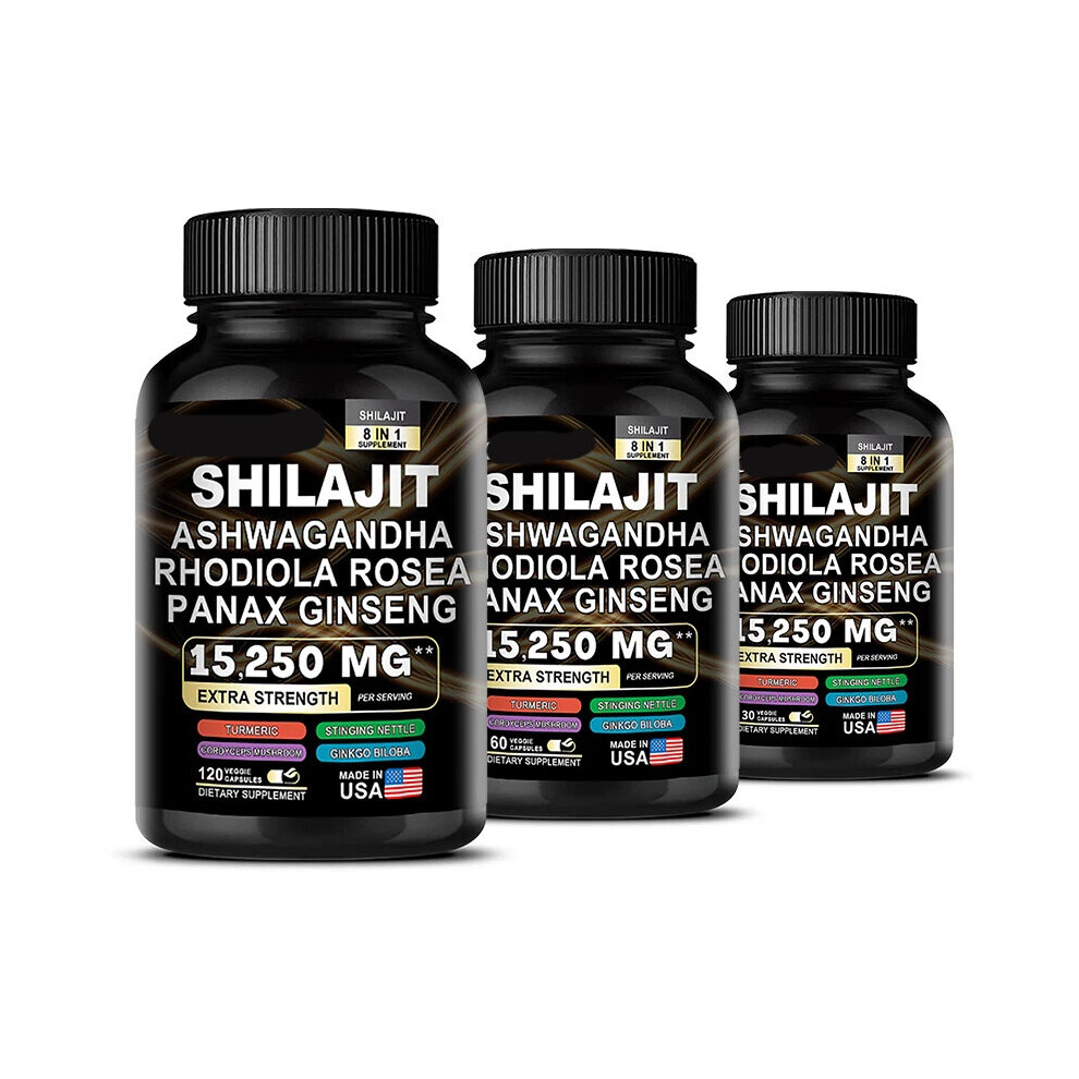 (180 Capsules) Shilajit Pure Himalayan Improve Immunity Vibrantsupports Energy Levels 60-180