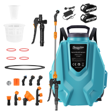 Backpack Sprayer Battery Powered 3.2 Gallon, Electric Graden Sprayer with 2Pcs 3Ah Battery and Charger, 7 Nozzles,Sprayer Accessories