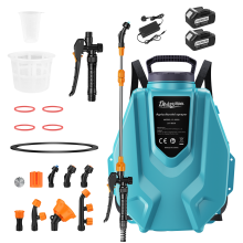 Backpack Sprayer Battery Powered 3.2 Gallon, Electric Graden Sprayer with 2Pcs 5Ah Battery and Charger, 7 Nozzles,Sprayer Accessories