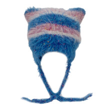 Gestrickte Mütze mit Katzenohren, Unisex, Acryl, warm, Partymütze