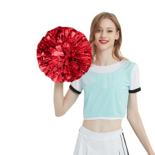 Cheerleading Pom Poms with Bows Red 6 Inch