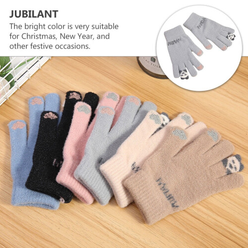 Guanti da donna in maglia per touchscreen, 1 paio 2