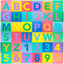 Tappeto da gioco puzzle in schiuma ABC e 123 per bambini – 36 tessere, 4,7" x