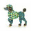 Broche de cachorrinho em bronze com diamante e formato de laço. 1