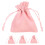 Pacote com 4 Sacolas de Presente Rosa de Flanela com Cordão 5