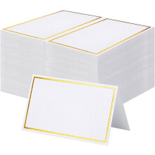 60 hochwertige Tischkarten mit Goldfolienrand, 2 x 3,5 Zoll