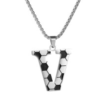 Heren AZ letter voetbal hanger ketting roestvrij staal