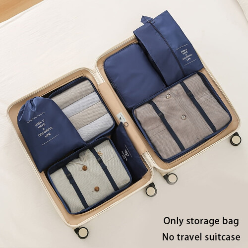 Ensemble de 7 cubes de rangement en maille beige