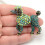 Broche de cachorrinho em bronze com diamante e formato de laço. 2