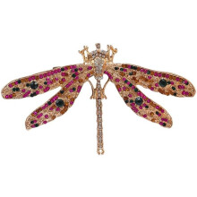 Spilla a forma di libellula con strass di cristallo
