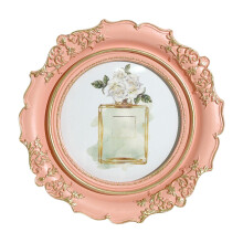 Moldura redonda de resina para fotos, 18 cm, estilo vintage, para decoração de parede ou mesa.