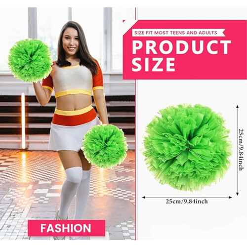 Set van 12 metallic cheer-pompons, 25 cm 2