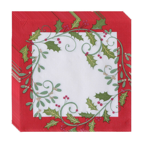Julepapirservietter 20 stk. røde 16,5 cm 1