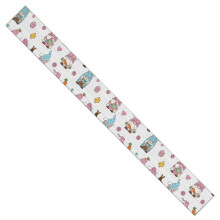 Bieżnik wielkanocny z krasnalami, biały, wzór 13,8 x 120 cali
