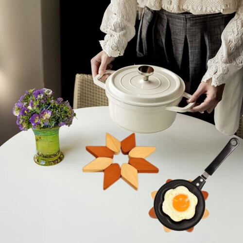 Bambus-Untersetzer-Set, 5-teilig mit Halter 1