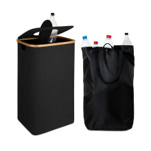 Bottle Collector with Lid, 100L Capacity, Removable Bag