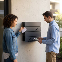 Metallbriefkasten mit Zeitungsschlitz und Schloss
