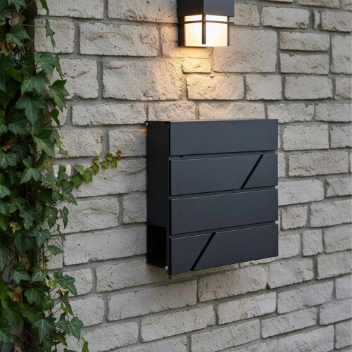 Metal Mailbox with Newspaper Slot and Lock 2