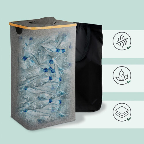 Bottle Collector with Lid, 100L Capacity, Removable Bag 2