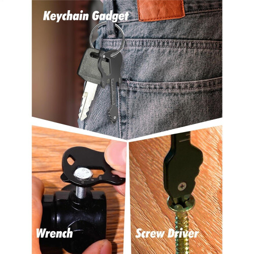Keychain Bottle Opener Portable Guitar Shape Screwdriver Camping Multi tools Key Ring Pocket Tool 2