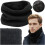 Men's Black Scarf, Universal Size, Warm Polyester 1