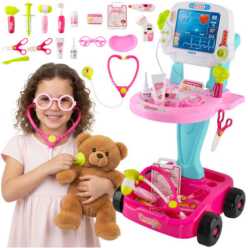 Set da gioco del dottore per bambini con passeggino - 18 pezzi