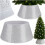 Christmas Tree Stand Cover, 60cm White with Silver Sequins 1