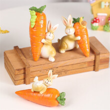 Adorno de resina de conejito de Pascua de 3x4,3 pulgadas.