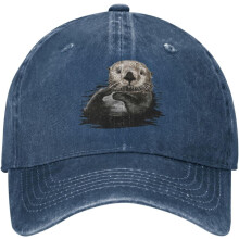 Gorra de béisbol de mezclilla desgastada Sea Otter – Ajustable