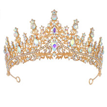Serre-tête couronne de strass argentés pour femme (1 pièce)