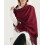 Bufanda/chal extralarga de viscosa para mujer - Rojo oscuro 5
