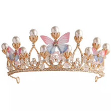 Coroa de Princesa Borboleta para Meninas – Liga Metálica, Cristal e