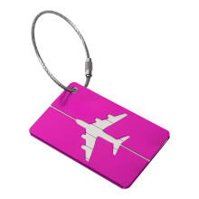 Aluminium bagagemærke med flylogo – 1 stk.