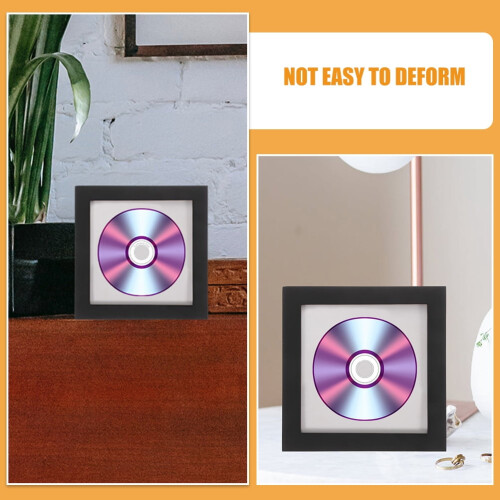 Zwarte houten cd-lijst/display 15,6 x 15,6 cm 2