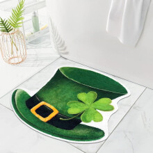 Tapis de sol antidérapant vert à motif trèfle pour la Saint-Patrick, 60 cm (23,6 pouces).