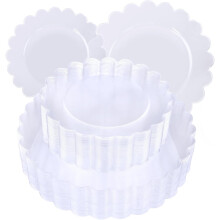 100 stuks transparante plastic borden – 50 dinerborden en 50 dessertborden.