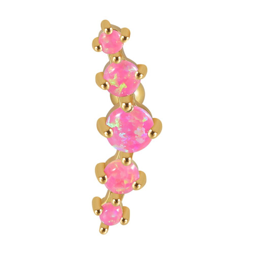 Σκουλαρίκι από ανοξείδωτο ατσάλι με 5 πέτρες οπαλίου