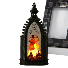 Halloween-LED-Laterne – Schwarz, 7,2 x 5,1 x 15 cm