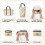 Bagagetas, beige, polyester, opvouwbaar, grote capaciteit 5