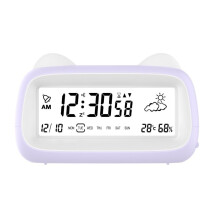 Ceas deșteptător LCD transparent cu calendar, temporizator,