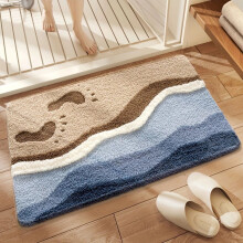 Alfombra de baño de felpa estilo marino antideslizante de microfibra 23,6 x 15,7