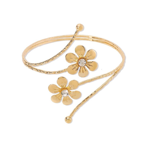 Blomsterblad Armbånd Metal Åbent Design 1 Stykke