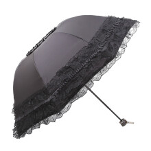 Skladací slnečník s čipkou, UV ochrana, 87 cm